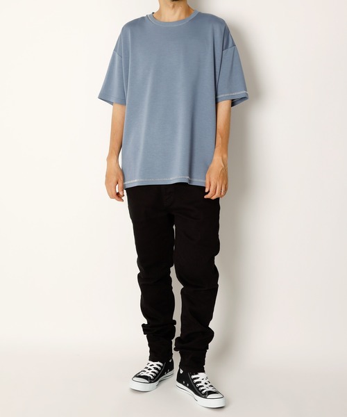 INASTUDIOS ZOO(イーナストゥディオスズー)の「「INASTUDIOS SELECT」ダンボールニット ステッチング クルーTシャツ(Tシャツ/カットソー・メンズ・ホワイト/サックスブルー/ブラック・LARGE/X-LARGE/MEDIUM)」の12枚目の写真