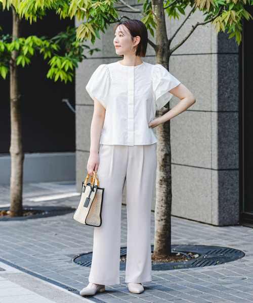 F by ROSSO(エフバイロッソ)の「F by ROSSO 撥水ギャザースリーブブラウス(シャツ/ブラウス・レディース・オフホワイト/ネイビー・FREE)」の16枚目の写真