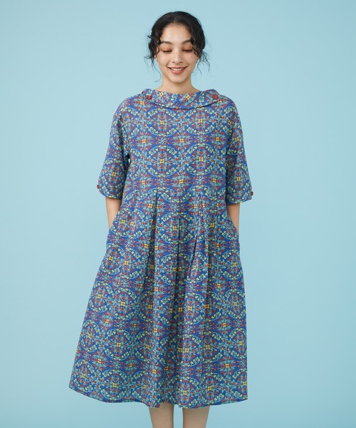 Jocomomola（ホコモモラ）の「Charco リップルフラワープリントワンピース（ワンピース・レディース・ブルー/イエロー・40）」の16枚目の写真