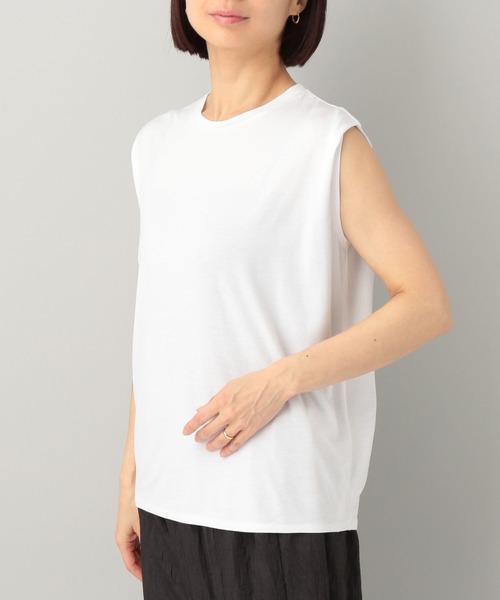 e/rm（イーアールエム）の「【e/rm】ショルダータックTシャツ_ノースリーブ（Tシャツ/カットソー・レディース・ブラウン/アイボリー/ブラック/グレー/ブラック系その他2・FREE）」の8枚目の写真