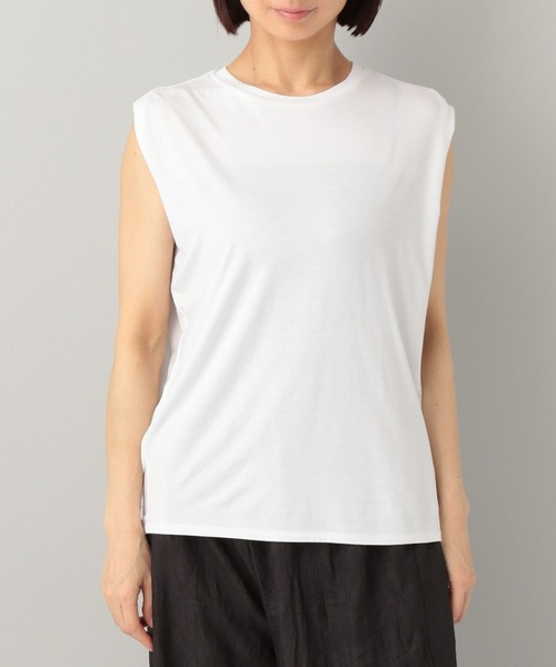 e/rm（イーアールエム）の「【e/rm】ショルダータックTシャツ_ノースリーブ（Tシャツ/カットソー・レディース・ブラウン/アイボリー/ブラック/グレー/ブラック系その他2・FREE）」の10枚目の写真