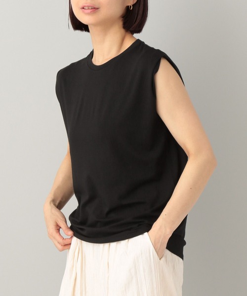 e/rm（イーアールエム）の「【e/rm】ショルダータックTシャツ_ノースリーブ（Tシャツ/カットソー・レディース・ブラウン/アイボリー/ブラック/グレー/ブラック系その他2・FREE）」の12枚目の写真