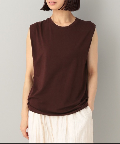 e/rm（イーアールエム）の「【e/rm】ショルダータックTシャツ_ノースリーブ（Tシャツ/カットソー・レディース・ブラウン/アイボリー/ブラック/グレー/ブラック系その他2・FREE）」の17枚目の写真