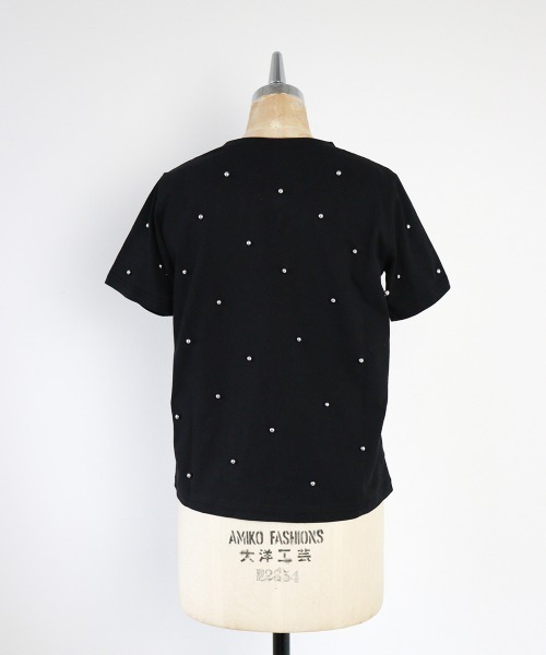 led.tokyo(レッドトウキョウ)の「【led.tokyo】パール付きTシャツ(Tシャツ/カットソー・レディース・ホワイト/ブラック・FREE)」の4枚目の写真