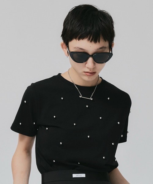 led.tokyo(レッドトウキョウ)の「【led.tokyo】パール付きTシャツ(Tシャツ/カットソー・レディース・ホワイト/ブラック・FREE)」の13枚目の写真