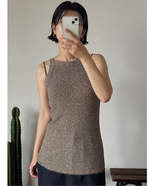 BLACK BY MOUSSY(ブラックバイマウジー)の「melange tanktop(メランジタンクトップ)(タンクトップ・レディース・ブラウン系その他/オレンジ系その他/グリーン系その他・FREE)」の2枚目の写真