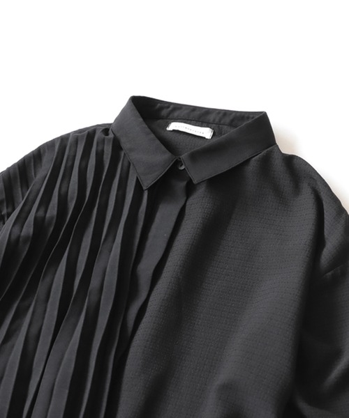 antiqua（アンティカ）の「アシメプリーツワンピース（シャツワンピース・レディース・ブラック・R/P）」の10枚目の写真