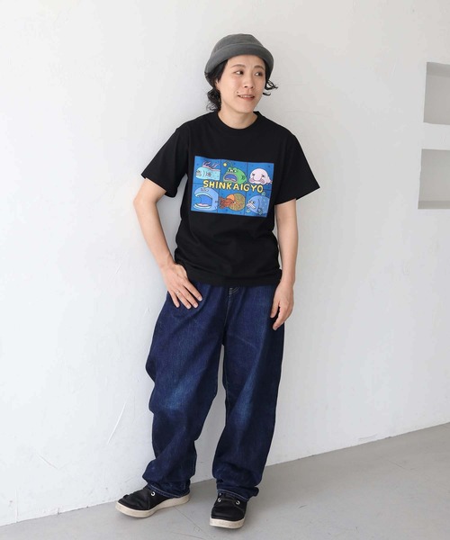 UNIT CHEST(ユニットチェスト)の「【UNIT CHEST】unique unisex T-shirt SHINKAIGYO by aicopan(Tシャツ/カットソー・メンズ・ブラック/ホワイト・L/M/S)」の9枚目の写真