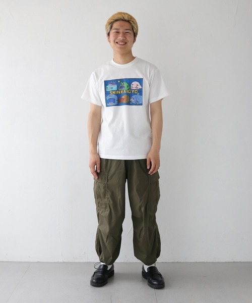UNIT CHEST(ユニットチェスト)の「【UNIT CHEST】unique unisex T-shirt SHINKAIGYO by aicopan(Tシャツ/カットソー・メンズ・ブラック/ホワイト・L/M/S)」の11枚目の写真