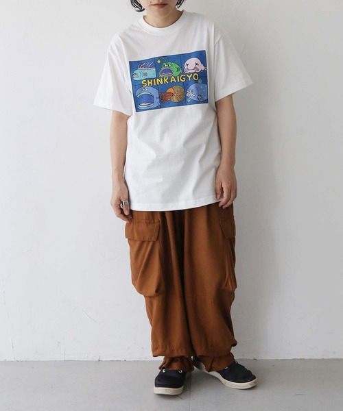UNIT CHEST(ユニットチェスト)の「【UNIT CHEST】unique unisex T-shirt SHINKAIGYO by aicopan(Tシャツ/カットソー・メンズ・ブラック/ホワイト・L/M/S)」の7枚目の写真
