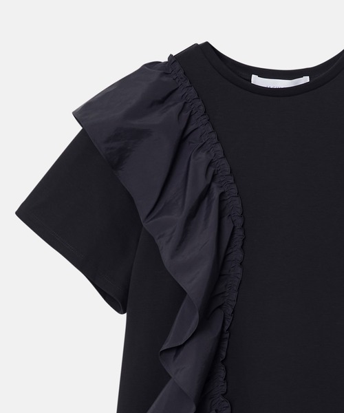 LE CIEL BLEU（ルシェルブルー）の「タフタコンボジャージートップ / Taffeta Combo Jersey Top（Tシャツ/カットソー・レディース・オフホワイト/ブラック/ネイビー・36）」の21枚目の写真