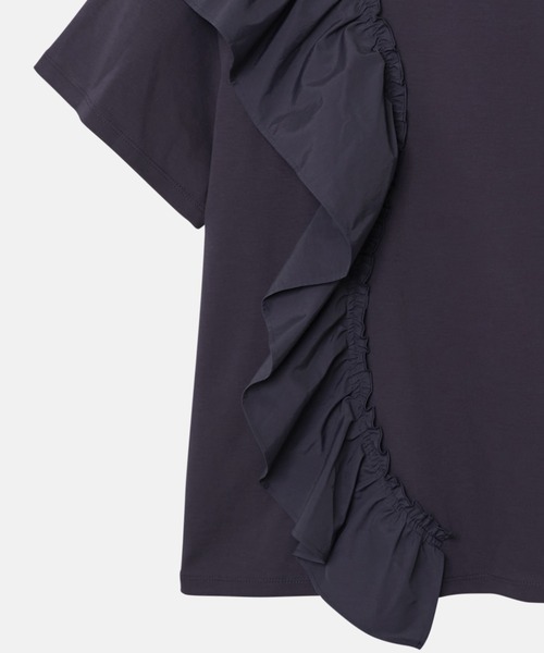 LE CIEL BLEU（ルシェルブルー）の「タフタコンボジャージートップ / Taffeta Combo Jersey Top（Tシャツ/カットソー・レディース・オフホワイト/ブラック/ネイビー・36）」の12枚目の写真