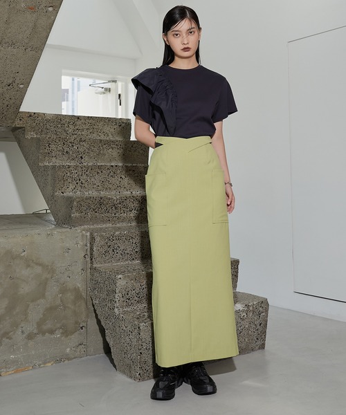 LE CIEL BLEU（ルシェルブルー）の「タフタコンボジャージートップ / Taffeta Combo Jersey Top（Tシャツ/カットソー・レディース・オフホワイト/ブラック/ネイビー・36）」の19枚目の写真