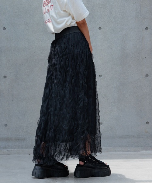 PAGEBOY（ページボーイ）の「シボシボプリーツスカート（スカート・レディース・ブラック/ダークグリーン/ブラウン・FREE）」の9枚目の写真