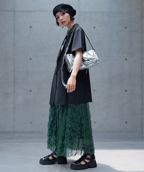 PAGEBOY（ページボーイ）の「シボシボプリーツスカート（スカート・レディース・ブラック/ダークグリーン/ブラウン・FREE）」の16枚目の写真