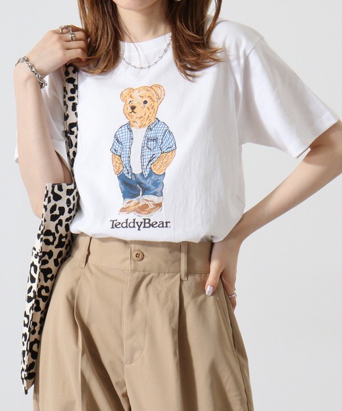 FUNALIVE(ファンアライブ)の「TeddyBear. TEE 半袖(Tシャツ/カットソー・メンズ・ホワイト系3/ホワイト系4/ホワイト系5/ホワイト系2/ホワイト系/ホワイト系1/ホワイト・M/L/XL)」の5枚目の写真