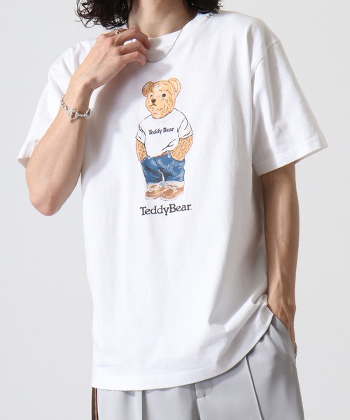 FUNALIVE(ファンアライブ)の「TeddyBear. TEE 半袖(Tシャツ/カットソー・メンズ・ホワイト系3/ホワイト系4/ホワイト系5/ホワイト系2/ホワイト系/ホワイト系1/ホワイト・M/L/XL)」の2枚目の写真