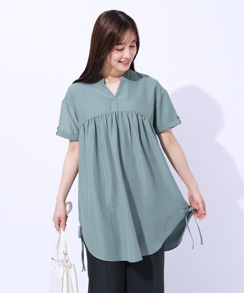 DRESKIP（ドレスキップ）の「◆サイドリボンがほんのり甘い 大人のスキッパーチュニック（チュニック・レディース・ブラック/ブルー/ベージュ・02/03/04）」の8枚目の写真