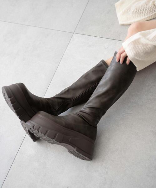 WEGO（ウィゴー）の「WEGO/厚底ボリュームロングブーツ（ブーツ・レディース・ブラウン/ブラック・SMALL/MEDIUM/LARGE/X-LARGE）」の11枚目の写真