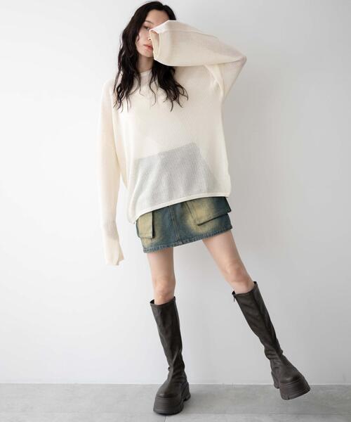 WEGO（ウィゴー）の「WEGO/厚底ボリュームロングブーツ（ブーツ・レディース・ブラウン/ブラック・SMALL/MEDIUM/LARGE/X-LARGE）」の15枚目の写真