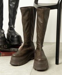 WEGO | WEGO/【24年秋冬新作】厚底ボリュームロングブーツ(ブーツ)