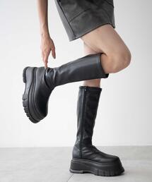 WEGO | WEGO/【24年秋冬新作】厚底ボリュームロングブーツ(ブーツ)