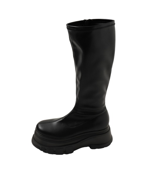 WEGO（ウィゴー）の「WEGO/厚底ボリュームロングブーツ（ブーツ・レディース・ブラウン/ブラック・SMALL/MEDIUM/LARGE/X-LARGE）」の4枚目の写真