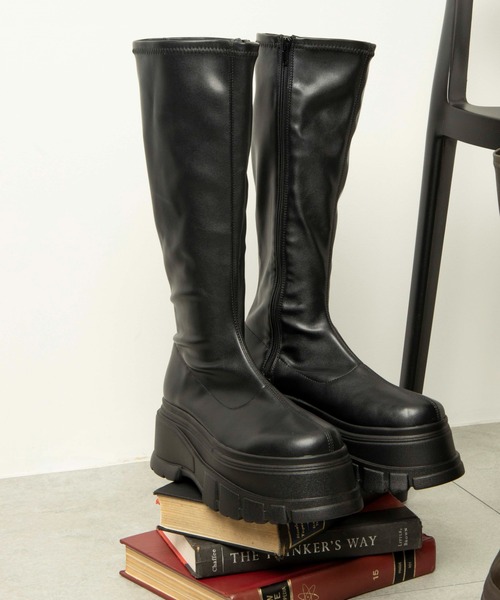 WEGO（ウィゴー）の「WEGO/厚底ボリュームロングブーツ（ブーツ・レディース・ブラウン/ブラック・SMALL/MEDIUM/LARGE/X-LARGE）」の19枚目の写真