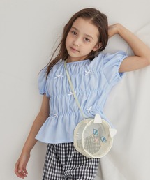 シャーリングリボントップス