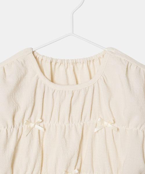 ROPE' PICNIC(ロペピクニック)の「シャーリングリボントップス(Tシャツ/カットソー・キッズ・サックスブルー/キナリ・S/M/L)」の13枚目の写真