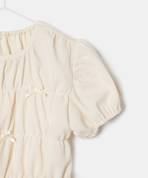 ROPE' PICNIC(ロペピクニック)の「シャーリングリボントップス(Tシャツ/カットソー・キッズ・サックスブルー/キナリ・S/M/L)」の12枚目の写真