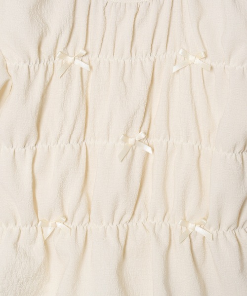 ROPE' PICNIC(ロペピクニック)の「シャーリングリボントップス(Tシャツ/カットソー・キッズ・サックスブルー/キナリ・S/M/L)」の9枚目の写真