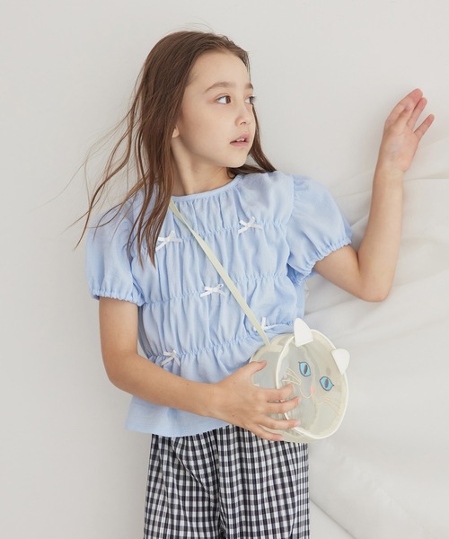 ROPE' PICNIC(ロペピクニック)の「シャーリングリボントップス(Tシャツ/カットソー・キッズ・サックスブルー/キナリ・S/M/L)」の21枚目の写真