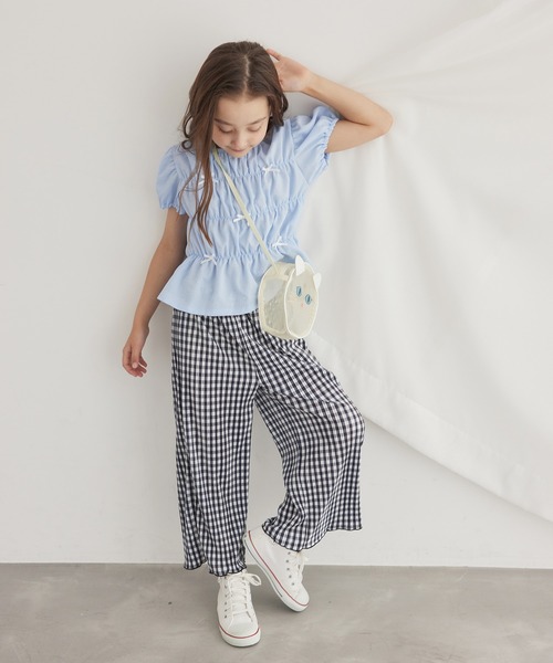 ROPE' PICNIC(ロペピクニック)の「シャーリングリボントップス(Tシャツ/カットソー・キッズ・サックスブルー/キナリ・S/M/L)」の22枚目の写真