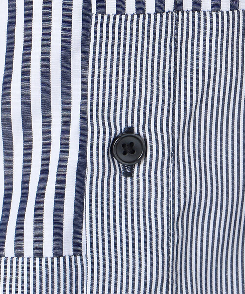 COMME CA ISM（コムサイズム）の「ストライプコンビ バンドカラーシャツ（長袖）（シャツ/ブラウス・メンズ・ネイビー/グレー・M/L）」の20枚目の写真