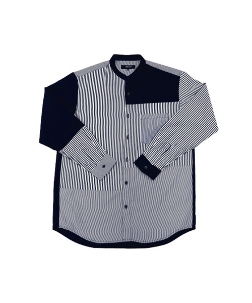 COMME CA ISM（コムサイズム）の「ストライプコンビ バンドカラーシャツ（長袖）（シャツ/ブラウス・メンズ・ネイビー/グレー・M/L）」の22枚目の写真