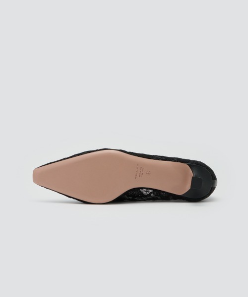 VENERE レース パンプス 3.5cm BLACK（パンプス）｜PELLICO