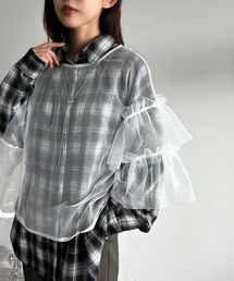 【apresjour mignon SOIE】フリルドロストチュールプルオーバー【ZOZOTOWN限定アイテム】