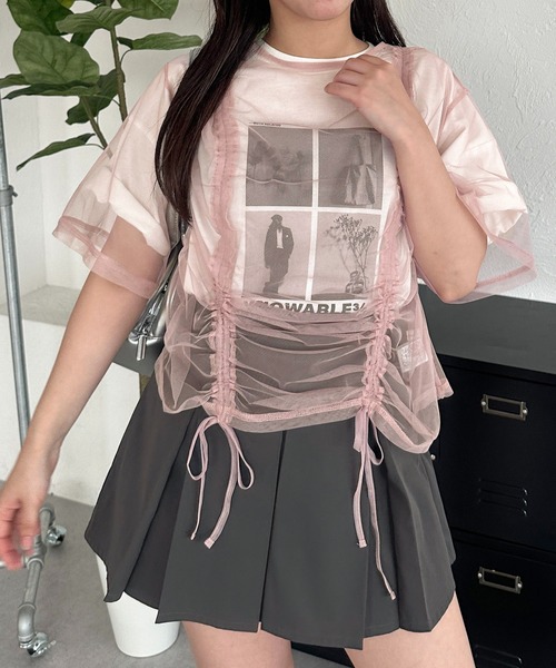 apres jour mignon（アプレジュールミニョン）の「【apresjour mignon SOIE】フリルドロストチュールプルオーバー【ZOZOTOWN限定アイテム】（シャツ/ブラウス・レディース・ホワイト系その他/チャコールグレー/オフホワイト/ピンク/ブラック系その他/ブラック/ブラック系その他2・X-LARGE/フリー）」の7枚目の写真