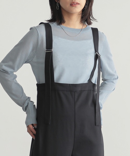 for/c（フォーシー）の「[新色追加] クルーネックシアーニット【サスティナブル】（ニット/セーター・レディース・ホワイト/ブルー/チャコールグレー/ブラック/ピンク/アイボリー/ライトグレー/ラベンダー・L/M/LL）」の6枚目の写真