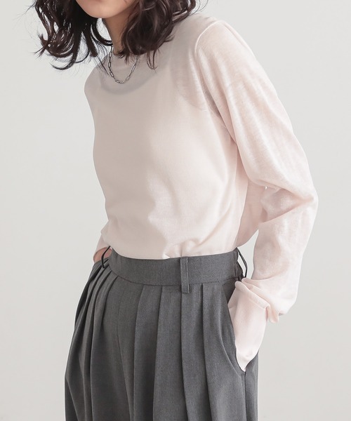 for/c（フォーシー）の「[新色追加] クルーネックシアーニット【サスティナブル】（ニット/セーター・レディース・ホワイト/ブルー/チャコールグレー/ブラック/ピンク/アイボリー/ライトグレー/ラベンダー・L/M/LL）」の11枚目の写真