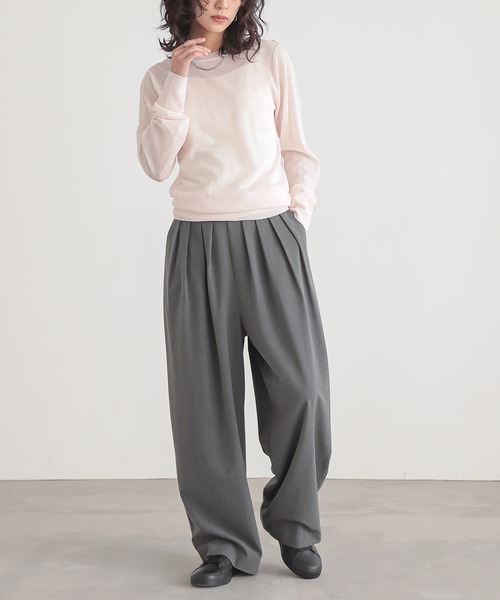 for/c（フォーシー）の「[新色追加] クルーネックシアーニット【サスティナブル】（ニット/セーター・レディース・ホワイト/ブルー/チャコールグレー/ブラック/ピンク/アイボリー/ライトグレー/ラベンダー・L/M/LL）」の13枚目の写真