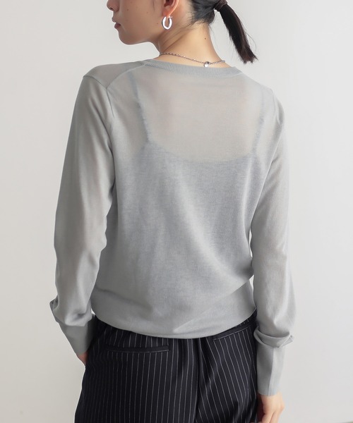 for/c（フォーシー）の「[新色追加] クルーネックシアーニット【サスティナブル】（ニット/セーター・レディース・ホワイト/ブルー/チャコールグレー/ブラック/ピンク/アイボリー/ライトグレー/ラベンダー・L/M/LL）」の20枚目の写真