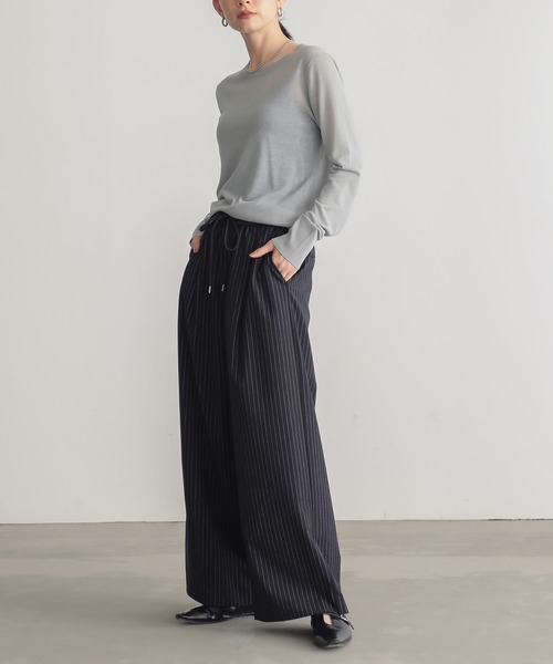 for/c（フォーシー）の「[新色追加] クルーネックシアーニット【サスティナブル】（ニット/セーター・レディース・ホワイト/ブルー/チャコールグレー/ブラック/ピンク/アイボリー/ライトグレー/ラベンダー・L/M/LL）」の22枚目の写真