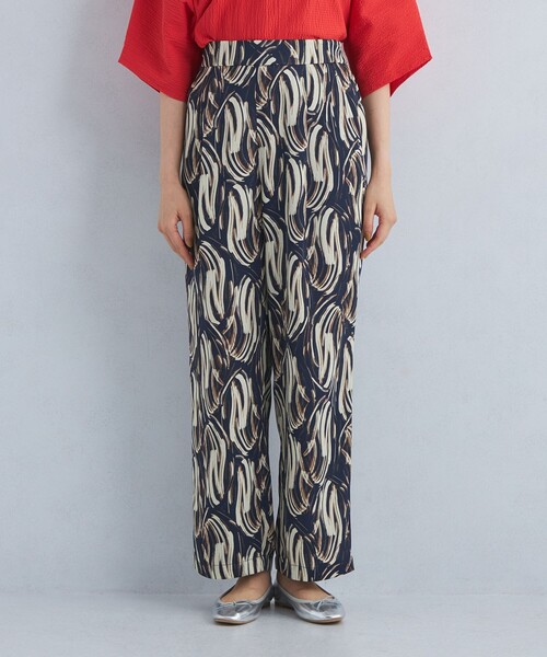 green label relaxing（グリーンレーベルリラクシング）の「アートプリント パンツ（その他パンツ・レディース・ベージュ/ネイビー・FREE）」の15枚目の写真