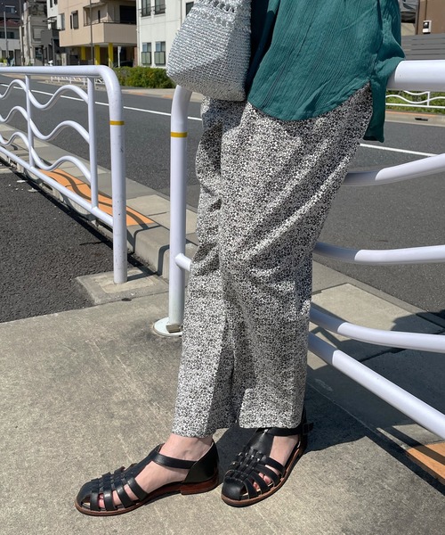 Samansa Mos2（サマンサ モスモス）の「【Lサイズ WEB限定】【クールコットン】柄アソートテーパードパンツ（その他パンツ・レディース・ブラック/オレンジ/ベージュ/グリーン/ブラウン・L/M）」の2枚目の写真