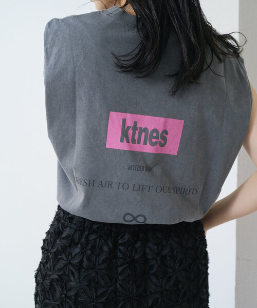 Kastane（カスタネ）の「ピグメントミディアムロゴタンク（タンクトップ・レディース・チャコールグレー/オフホワイト・FREE）」の15枚目の写真