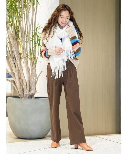 Banana Republic（バナナリパブリック）の「Siena ハイライズ モダンストレート イタリアン ウールパンツ（その他パンツ・レディース・グリーン/ネイビー/ブラウン/ライトグレー/ブラック/ブラウン系その他/キャメル・0/4/6/2/8）」の12枚目の写真