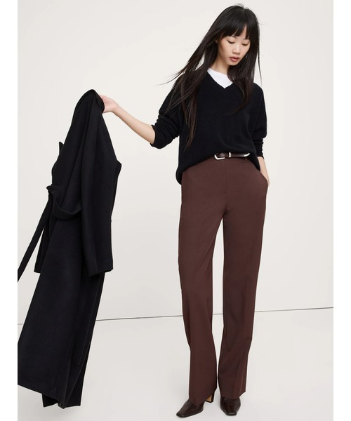 Banana Republic（バナナリパブリック）の「Siena ハイライズ モダンストレート イタリアン ウールパンツ（その他パンツ・レディース・グリーン/ネイビー/ブラウン/ライトグレー/ブラック/ブラウン系その他/キャメル・0/4/6/2/8）」の14枚目の写真