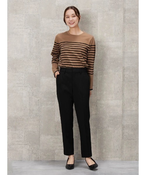 Perfect Suit FActory（パーフェクトスーツファクトリー）の「裏起毛ストレートパンツ　クロシロ（スーツパンツ・レディース・ライトグレー/ブラック×ホワイト/ブラック・L/S/M/LL）」の16枚目の写真